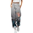 thumbnail image 1 of Gibobby pantalones cargo mujer Pantalones casuales de fitness deportivos de cintura alta con bolsillo en la cintura con estampado navideño informal para mujer (Rosa, S), 1 of 4