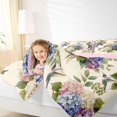 thumbnail image 5 of Manfei Cute Hydrangea Flower Queen Bedding, Chic Blossom Hummingbird Bedding Comforter Set Queen, Pink Blue Cream Green 7pcs, 5 of 6