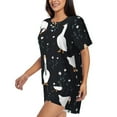 thumbnail image 2 of Rocae Fashionable Goose for Two Piece Sleepwear Pajamas Sets for Women Soft Short-Sleeved Pjs with Lounge Shorts XX-Large, 2 of 9