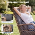 thumbnail image 3 of Juego de 2 Sillas Mecedoras de Ratán – Color Marrón – Cojines Grises – Mesa Incluida – Resistentes a la Intemperie – Jardín o Patio – Muebles de Exterior 3 Piezas, 3 of 8