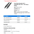 thumbnail image 2 of Front Shock Absorber Set 2 - Compatible with 1995 - 1997 Nissan Pickup 1996, 2 of 2