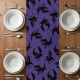 thumbnail image 6 of Halloween Table Runner - 108 Inch Long, Kitchen Dining Table Runner Dresser Scarves, Purple Black Crow Spooky Scary Animals Farmhouse Decor for Coffee Tables Wedding Party Banquet, 6 of 8
