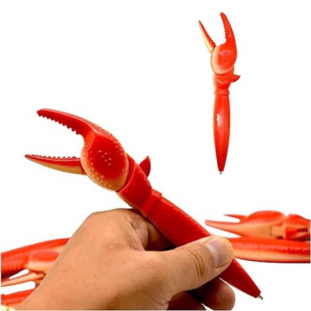 Bolígrafo de pinza de cangrejo, diseño de bolígrafo, forma única, para uso educativo de menores, suministros para fiestas de cumpleaños, tinta de 15 ml, plástico duradero, ideal para oficina
