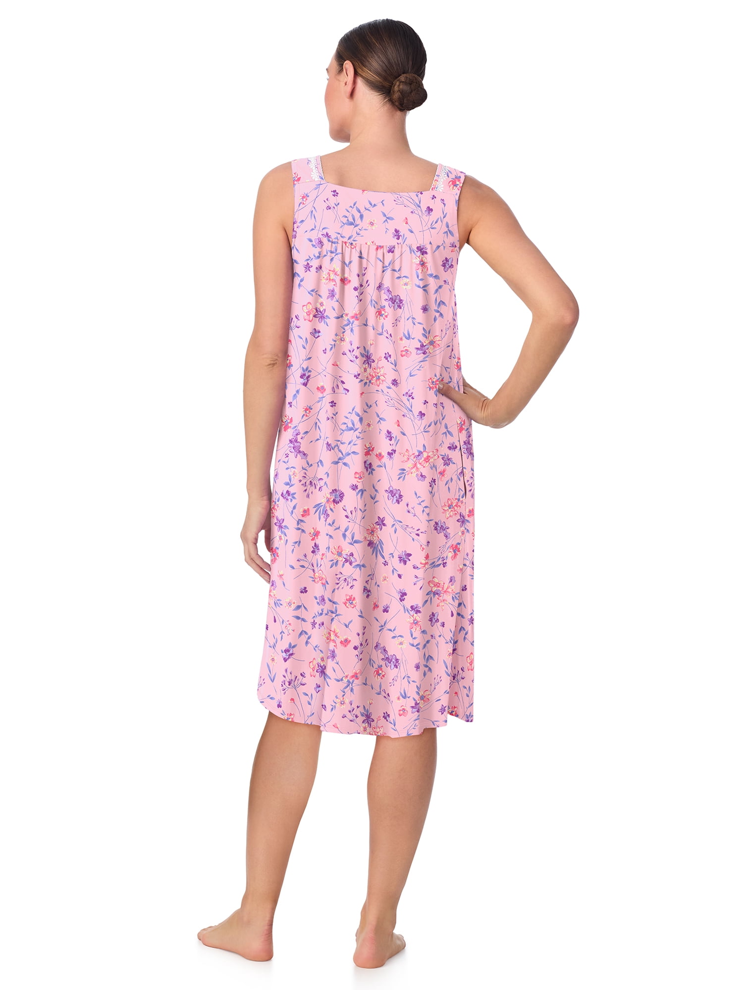 Aria Women's 100% Cotton Sleeveless 40" Nightgown, Sizes XS-5X