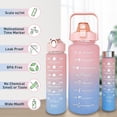 thumbnail image 4 of CrBoelves Motivational Water Bottle 64 oz Pink Plastic with Straw Brush & Sponge Brush, 4 of 8