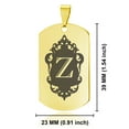 thumbnail image 2 of Stainless Steel Alphabet Letter Z initial Dog Tag Pendant Necklace, 2 of 3