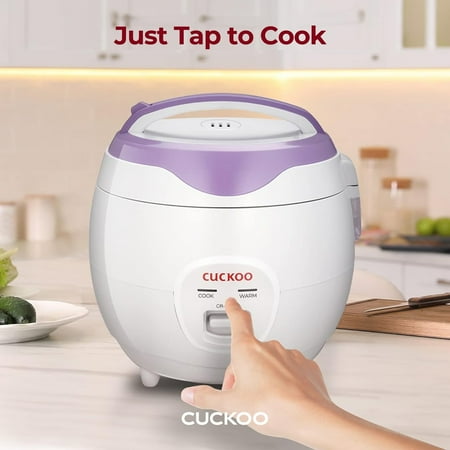 CUCKOO ELECTRONICS - Cuckoo CR-0671V Basic Electric Small Rice Cooker & Warmer, 6 cups - White/Purple