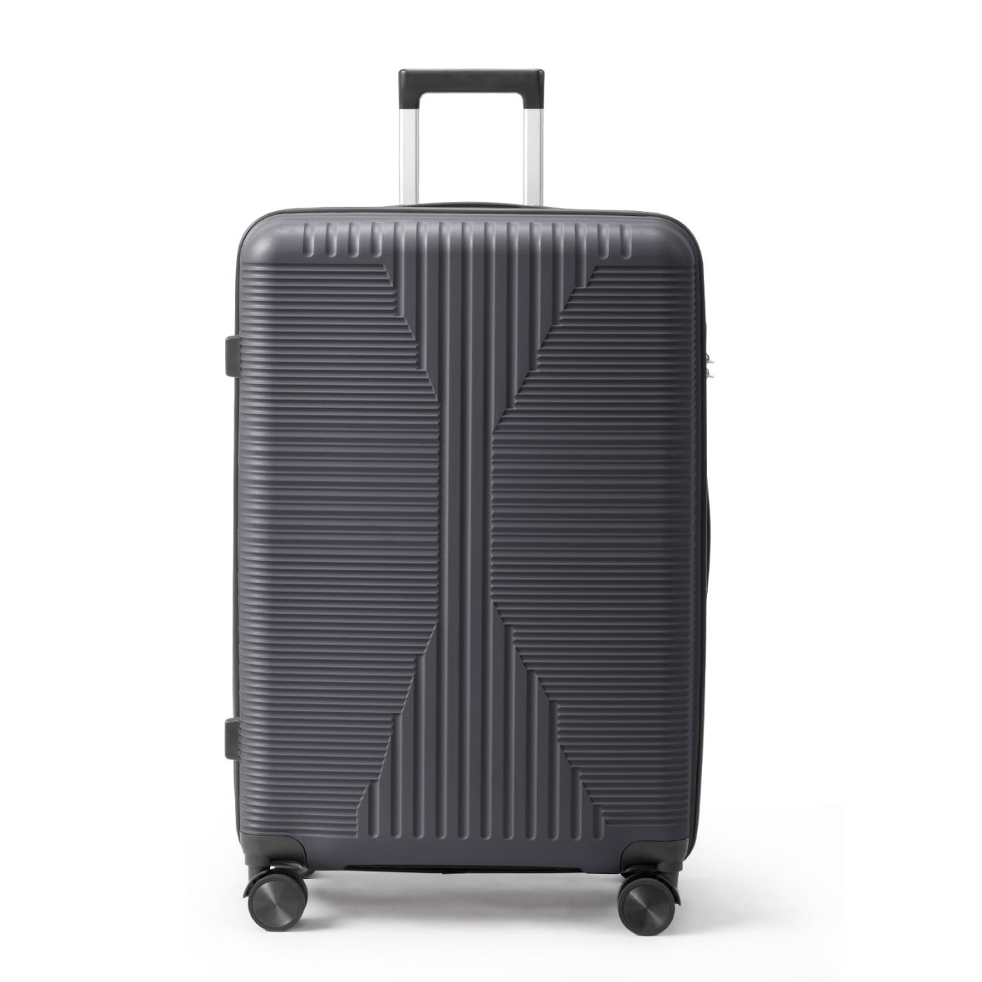 IVV 28-Inch PP Hardside Checked-Large Luggage, Non-TSA Lock, Dark Gray