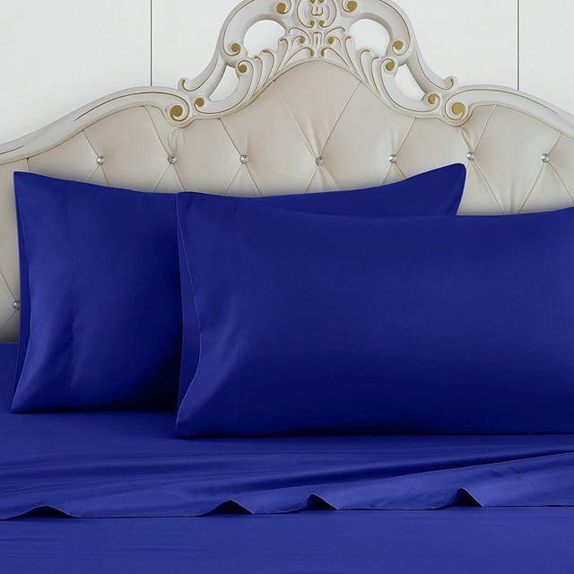 300 Thread Count 100% Egyptian Cotton 4-Piece Bed Sheet Set (1 Flat, 1 Fitted Sheet, 2 Pillow Covers) 27 Inches Deep Pocket Solid