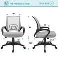 thumbnail image 7 of Lacoo Adjustable Mid Back Office Chair Mesh Swivel Desk Chair with Armrests, Gray, 7 of 7