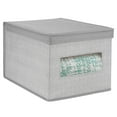 thumbnail image 6 of mDesign Large Fabric Closet Box, Front Window/Lid, 6 Pack, Gray Herringbone, 6 of 8