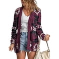 thumbnail image 1 of HAHDAXIA Cardigan en Tricot Jacquard à devant Ouvert pour Femmes à Imprimé Tribal Aztèque, 1 of 6