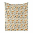 thumbnail image 1 of Botanical Soft Flannel Fleece Throw Blanket, Meadow Blossoms Opening Flower Petals Leaf Herbs Fragrance of Season Doodle, Cozy Plush for Indoor and Outdoor Use, 50" x 70", Multicolor, by Ambesonne, 1 of 5