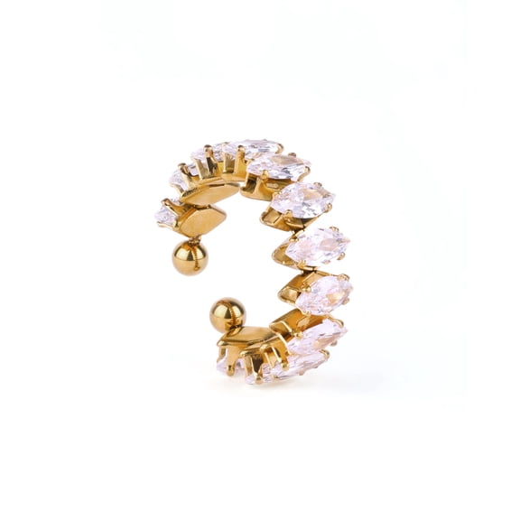 Zircon Marquise Gold Plated Adjustable Ring