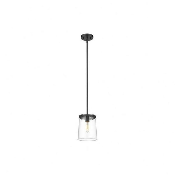 1 Light Mini Pendant in Transitional Style-11 inches Tall and 7.5 inches Wide-Matte Black Finish Bailey Street Home 372-Bel-4652186