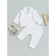 thumbnail image 2 of Bagilaanoe 2pcs Toddler Baby Boys Long Pants Set Long Sleeve Shirts Tops + Leggings 9M 12M 18M 24M 3T 4T Kids Casual Outfits, 2 of 8