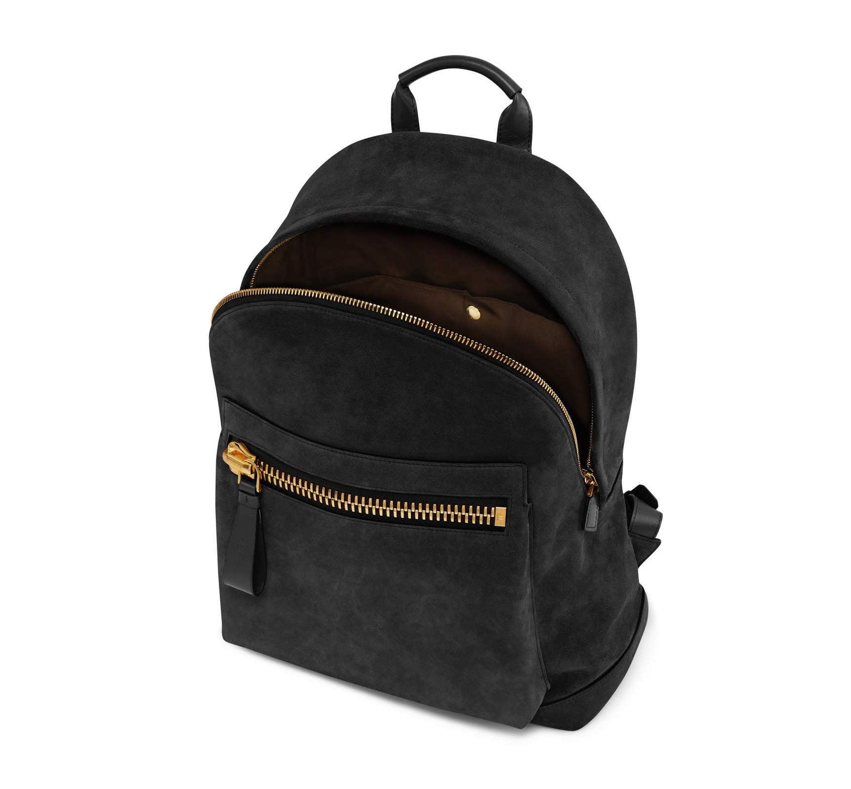 black suede backpack
