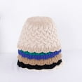 thumbnail image 3 of CoCopeaunts Bucket Hats for Womens Fashion Wave Stripe Foldable Knitting Hat Two-Colors Handmade Cloche Crochet Winter Hat, 3 of 8