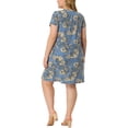 thumbnail image 3 of MODA NOVA Juniors Plus Size Short Sleeve Relaxed Fit Pleat Floral Midi Dress, 3 of 5
