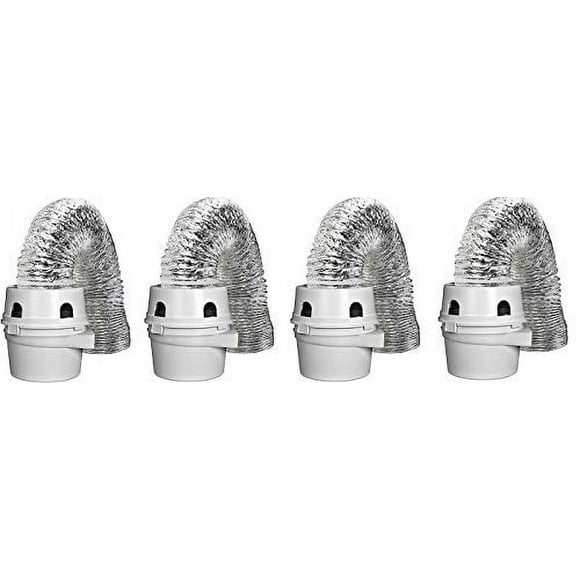 Dundas Jafine TDIDVKZW Indoor Dryer Vent Kit with 4-Inch by 5-Foot Proflex Duct, 4 Inch, White (4)
