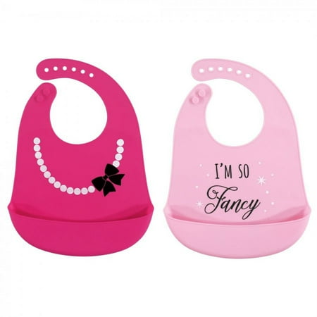 UPC: 0660168560053 | Hudson Baby Infant Girl Silicone Bibs 2pk  Fancy  One Size