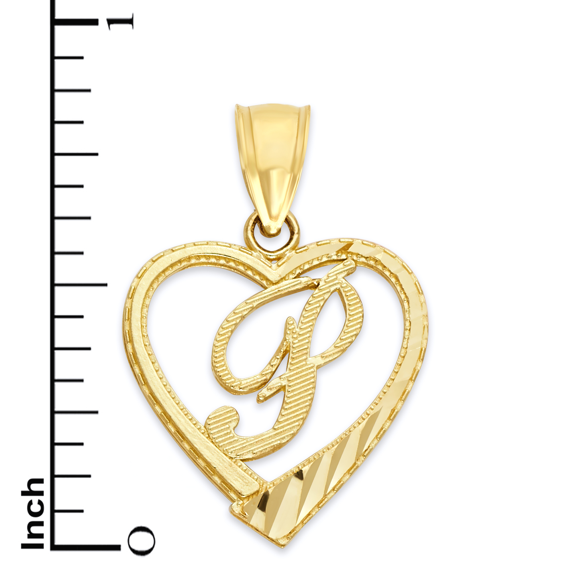 Golden Fire Solid 14k Initial Heart Pendant - Personalized Jewelry Gifts for Women