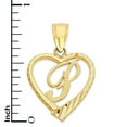 thumbnail image 3 of 10k Initial Heart Pendant for Necklace, Letter P, Personalized Gifts for Her, 3 of 5