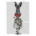thumbnail image 2 of Fab Funky 15x18 Black Ornate Wood Framed with Double Matting Museum Art Print Titled - Strawberry Hare, 2 of 4