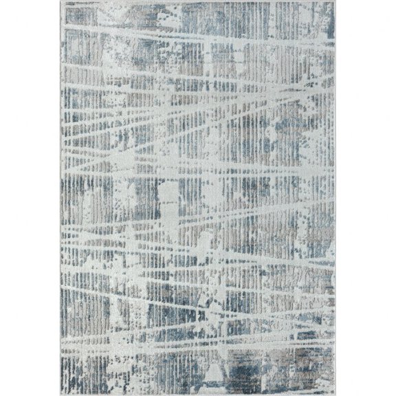 5' X 7' Blue Abstract Area Rug