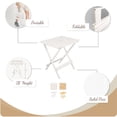 thumbnail image 5 of Small Solid Wood Folding Side Table (2-Piece Set), White, Portable Patio Outdoor Table Plant Stand, 5 of 17