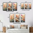thumbnail image 4 of Designart "Multicolored Flowers composition IV" Floral Wall Art Set Of 3 - Red Plants Canvas Set For Living Room Decor, 4 of 7