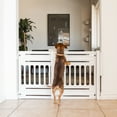 thumbnail image 6 of IRIS USA 24"-39" Portable Expandable Pet Gate, Adjustable Pet Barrier for Puppy Small Dog Fits Most Doorways Easy Twist-to-Lock Feature Heavy-Duty Molded Plastic 25" Tall, White, 6 of 7