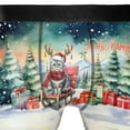 thumbnail image 4 of Merry Christmas Santa Reindeer Antlers American Shorthair Sleigh Xmas Winter Holiday All Over Print Boxer Briefs Underwear for Men Dad Cat Lover Kitten Owner Gifts - 00023, 4 of 6