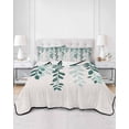thumbnail image 2 of Quilts Twin Size Bedding Set, Teal Ombre Botanical Lightweight Quilted Comforter, Watercolor Pastoral Leaf Farmhouse Soft Reversible Bedspread Coverlet with Pillow Covers for All Season, 68" x 86", 2 of 7