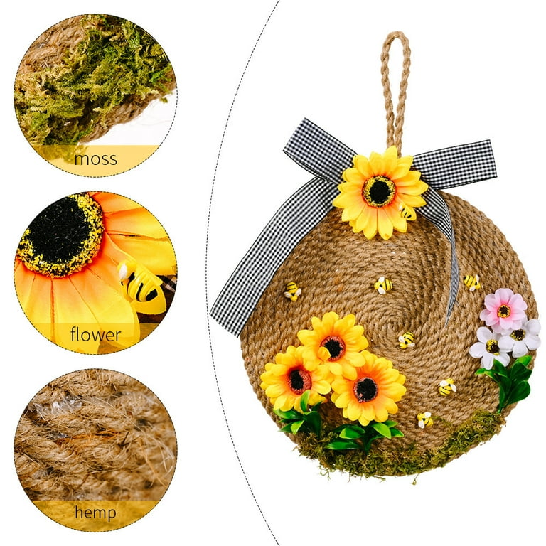 Jute Bee Hive Decor Bee Tiered Tray Decorations Honey Bee Skeps Spring  Farmhouse Coffee Table Decor Country Kitchen Decor Natural Bee Party Summer