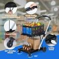 thumbnail image 4 of TROPOW Collapsible Shopping Cart, 2 Tier Rolling Storage Cart with Removable Crate, Multi Use Functional Folding Cart, Portable Grocery Cart On Wheels for Home, Office, Picnic, 4 of 7