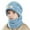 Dark Blue, variant on UQJfacai Fashion Winter Kids Hat Scarf Set for Boys Girls Toddler Knit Thick Warm Fleece Lined Beanie Hats Neck Warmer Set Cold Weather 4-10 Years