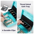 thumbnail image 6 of Volcora Large Cash Box with Lock and Key – Heavy Duty Metal Money Box with Removable Tray, 6 Keys Included, for Commercial, Yard Sale or Business, 6 of 7