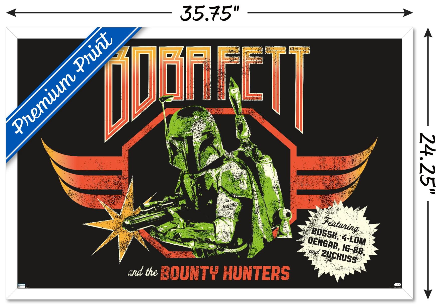 Star Wars: Saga - Boba Fett - Bounty Hunters Wall Poster, 22.375" x 34", Framed