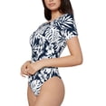 thumbnail image 2 of Naloa Hawaiian Style Women's Short-Sleeved Onesie, One-Piece Swimsuit for Parties, dates, clubs - Large, 2 of 9