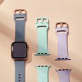 thumbnail image 2 of 3 Pack Compatible with Apple Watch Bands 45mm 44mm 42mm, Soft Silicone Replacement Strap with Classic Clasp for iWatch Series SE 7 6 5 4 3 2 1 for Wom, 2 of 5