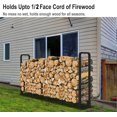 thumbnail image 5 of Firewood Rack Outdoor 8ft Heavy Duty Logs Holder for Indoor Fireplace Metal Wood Pile Storage Stacker Organizer, Matte Black, 5 of 7