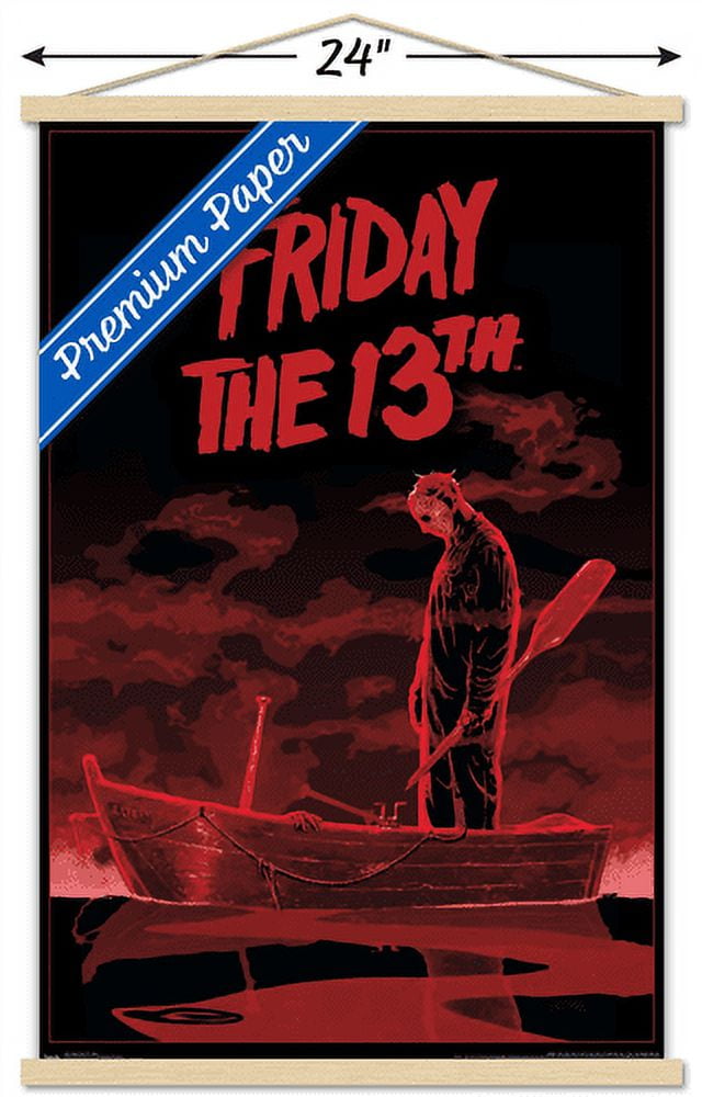 Friday The 13th - Boat Wall Poster with Wooden Magnetic Frame, 22.375" x 34"