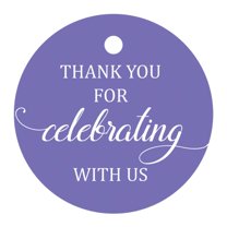 100 Pcs Personalized Round Paper Tags - Thank You For Celebrating With Us Wedding Favor Gift Hang Tags Circle
