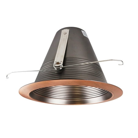 Bronze Baffle - NICOR Lighting 6-Inch Airtight Recessed Cone Baffle Trim, Bronze (17550ABZ)