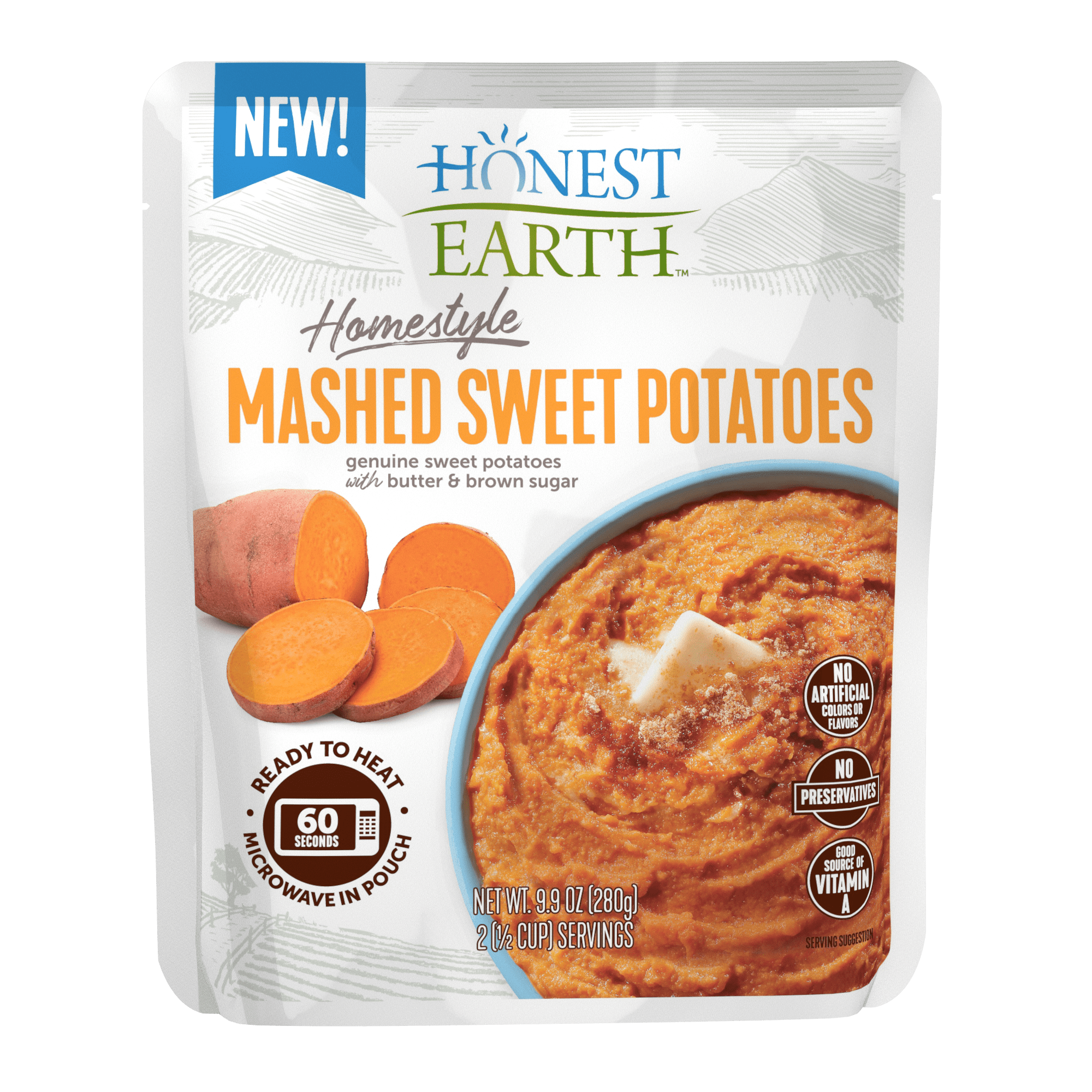Honest Earth® Homestyle Mashed Sweet Potatoes, 9.9 oz (Pack of 7)