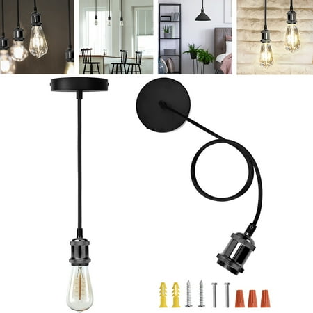 

JACKYLED 1x Pendant Light Kit UL Listed E26 E27 Lampholder Industrial Vintage Ceiling Lighting