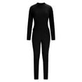 thumbnail image 4 of YueHuiYing Women's 2 Piece Outfits Sweater Sets Knitted High Neck Tops And Wide Leg Pants Loose Tracksuit Set, 4 of 9