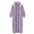thumbnail image 5 of Admvng Long Winter Coats for Women Plus Size Solid Color Zipper Pullover Long Sleeve Hooded Jacket Winter Clothing for Women S-5XL, 5 of 5