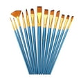 thumbnail image 2 of Paint Brushes 13 Pack Nylon Wood Hair Handle , Blue, 2 of 8